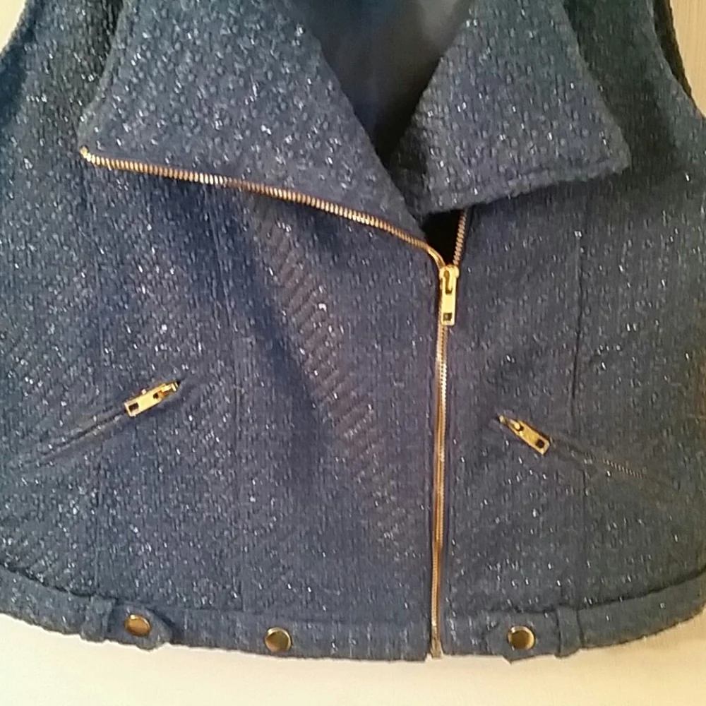 Randolph Duke lined boucle moto vest, XS - Picture 3 of 7